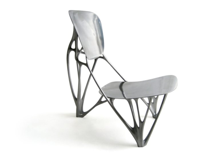 Silberner futuristischer «Bone Chair» von Joris Laarman.