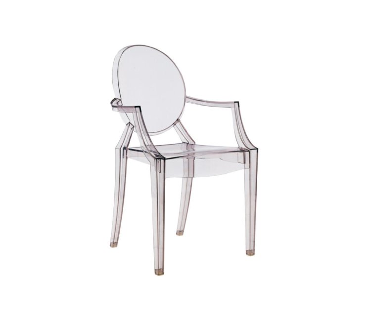 Kartells «Louis Ghost» transparenter Stuhl von Philippe Starck.