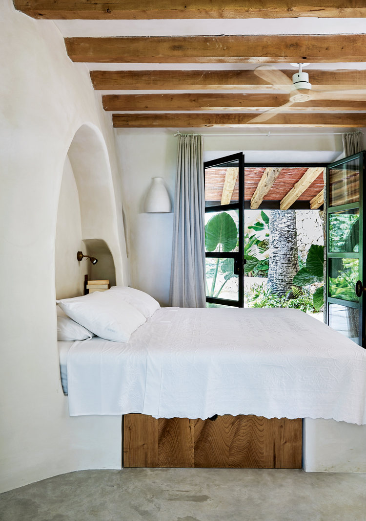 Schlafzimmeraufnahme eines Ferienhauses auf Mallorca.