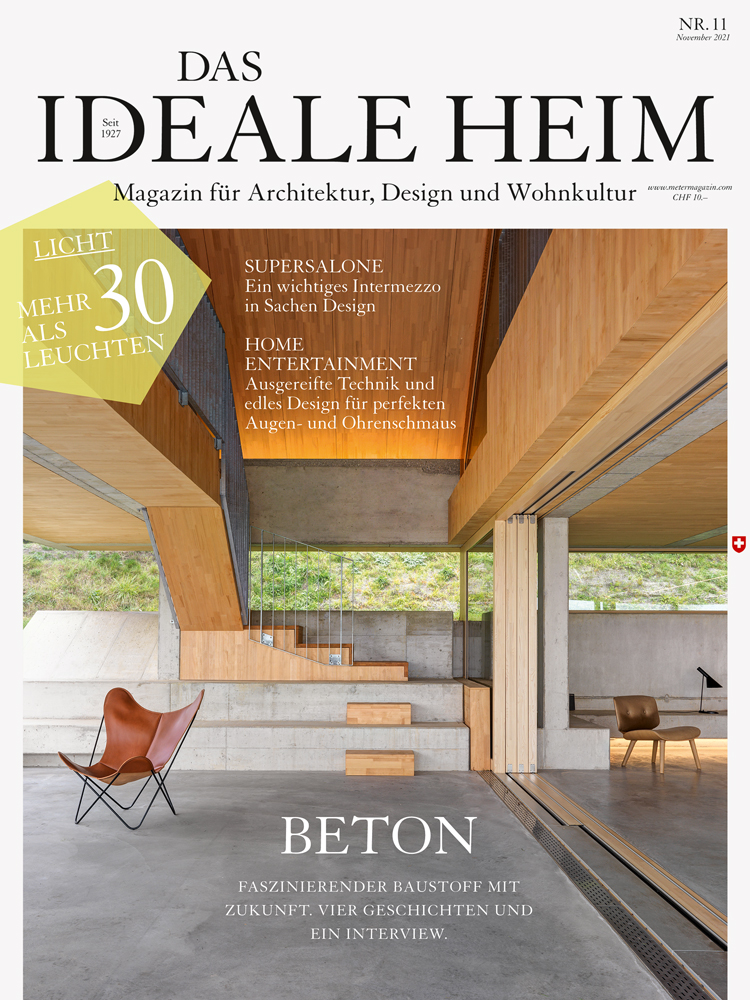 Cover des Magazins Das Ideale Heim November-Ausgabe 2021 mit einem Architekturprojekt von Gus Wüstemann Architekten.